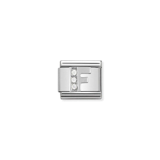 Nomination Silver CZ Letter F Initial Charm 330301/06