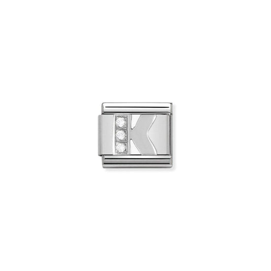 Nomination Silver CZ Letter K Initial Charm 330301/11