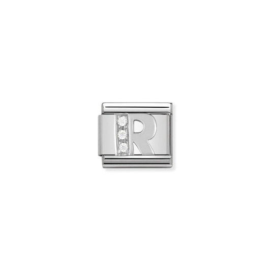 Nomination Silver CZ Letter R Initial Charm 330301/18