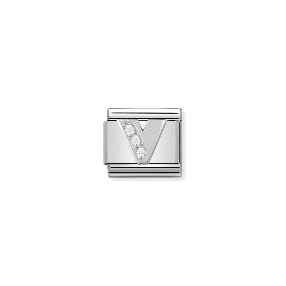 Nomination Silver CZ Letter V Initial Charm 330301/22