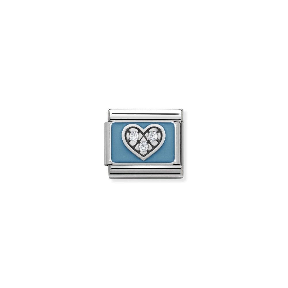 Nomination Blue Enamel Cz Heart Charm 330306/07