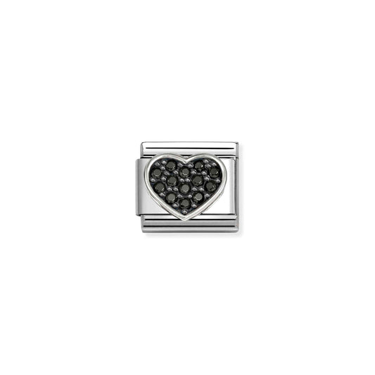 Nomination Composable Classic Cubic Zirconia Black Heart Charm 330322/27