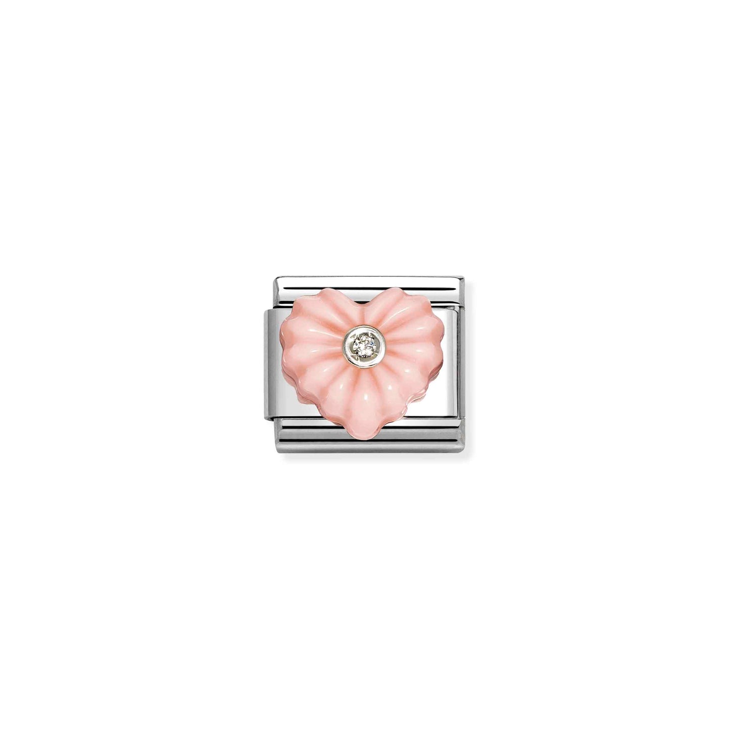 Nomination Composable Classic Pink Resin Heart and Cubic Zirconia Charm 330512/27