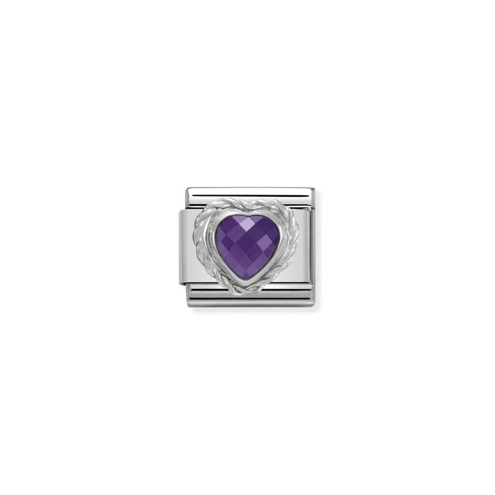 Nomination Silvershine Violet Facet Heart CZ 330603/001