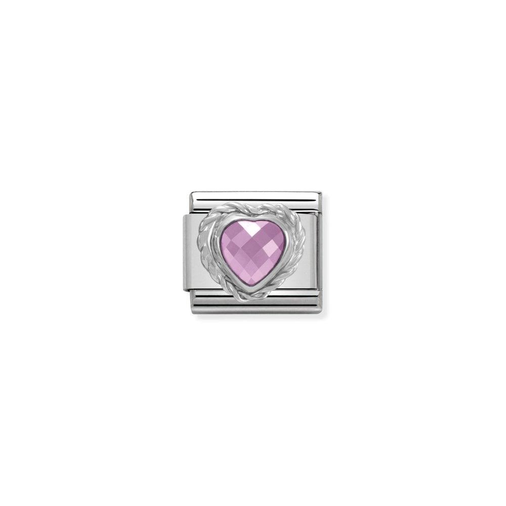 Nomination Silvershine Pink Facet Heart Cz 330603/003