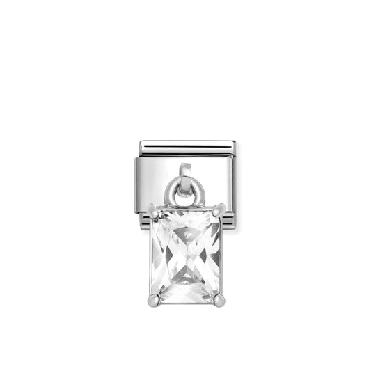 Nomination Composable Classic Cubic Zirconia Rectangle Dangly 331812/11