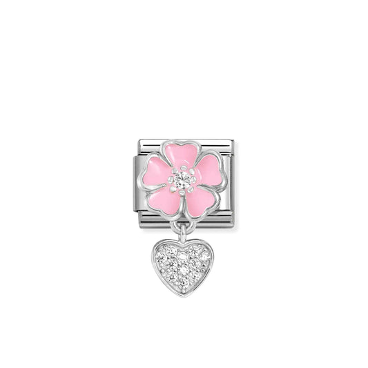 Nomination Pink Flower With Dangly Heart 331814/01
