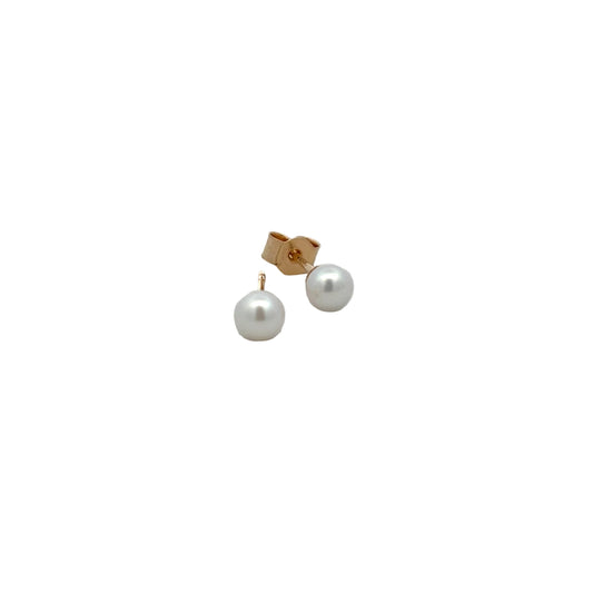 9ct Yellow Gold Freshwater Cultured Pearl 4-4.5mm Stud Earrings