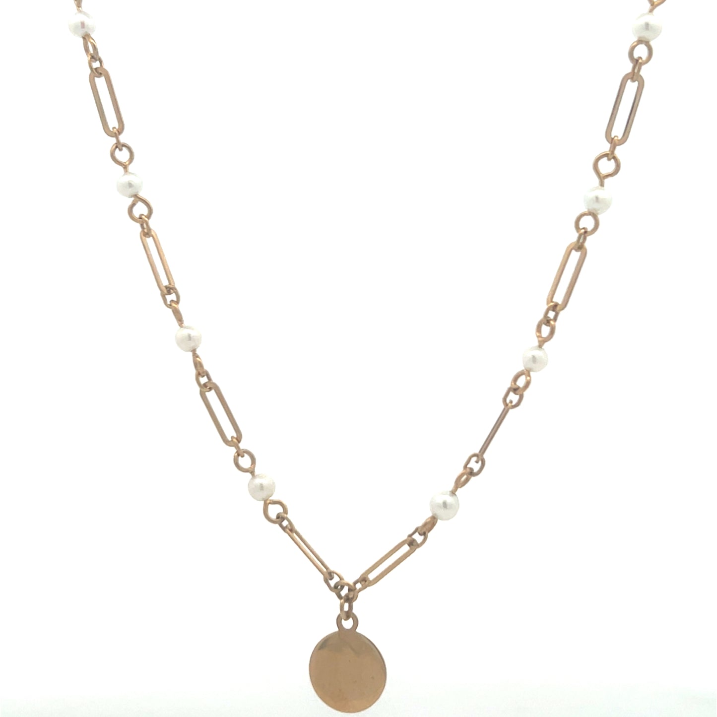 9ct Yellow Gold Freshwater Cultured Pearl 18" Chain with Dropper