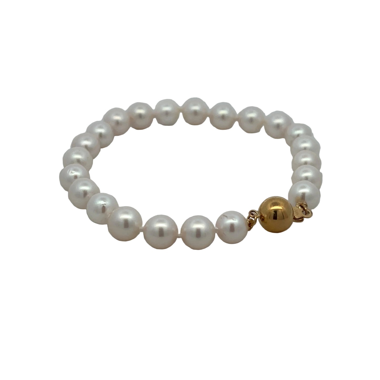 9ct Yellow Gold Akoya Cultured Pearl Bracelet