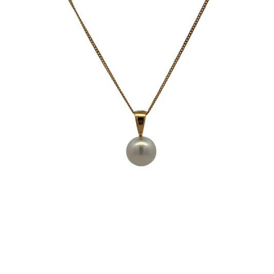 18ct Yellow Gold Akoya 8-8.5mm Cultured Pearl Pendant
