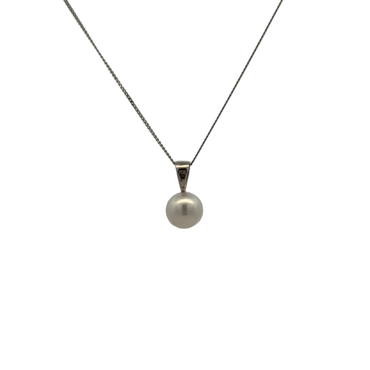 18ct White Gold Akoya 8-8.5mm Cultured Pearl Pendant