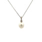 18ct White Gold Freshwater Cultured Pearl Teardrop and Diamond Pendant