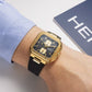 Herbelin Cap Camarat Black Dial Chronograph PVD Gold Strap Watch 35646P1N14CA