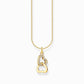 Thomas Sabo Yellow Gold Plated Cubic Zirconia Double Heart Necklace KE2267-414-14-L45V