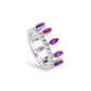 Clogau Celebration Crown Amethyst And White Topaz Ring 3SATA0789 Size Q