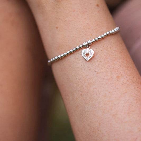 Clogau Cariad Sparkle Heart Affinity Bead Bracelet