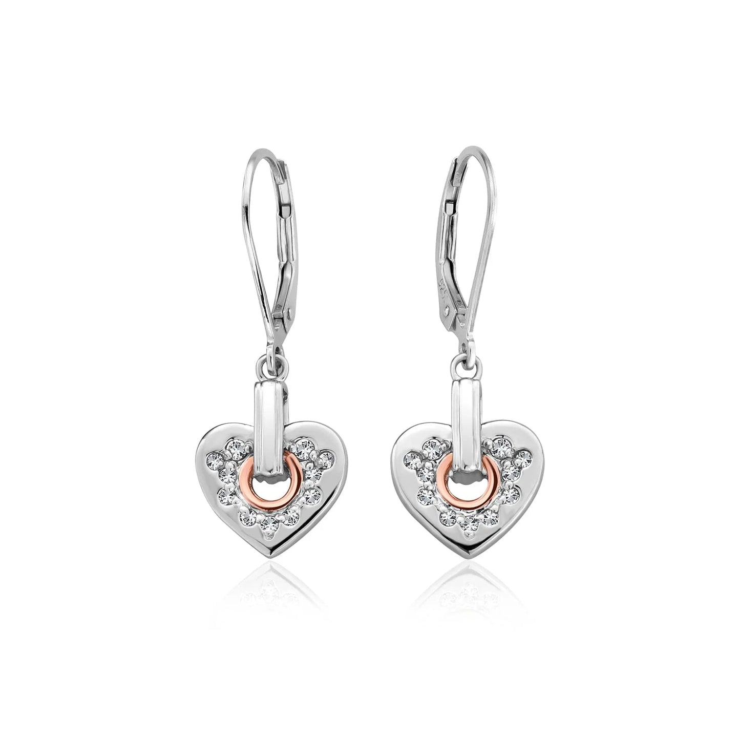 Clogau Cariad Sparkle Heart Earrings
