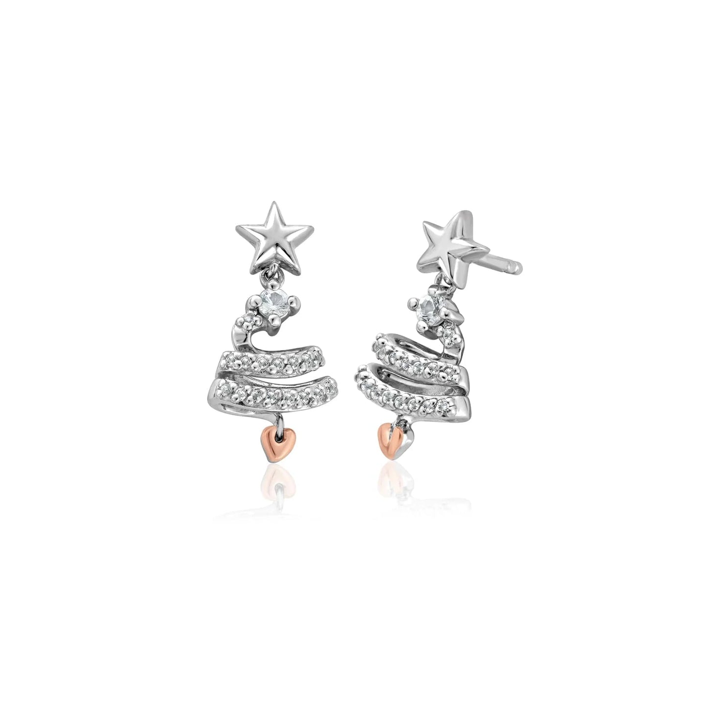 Clogau White Topaz Christmas Tree Drop Earrings 3SCGS0711