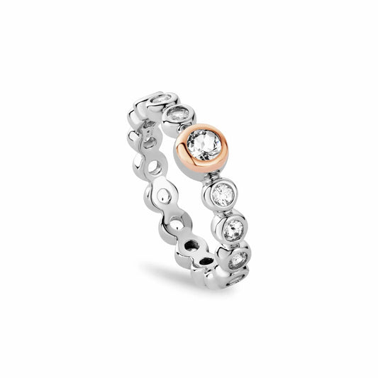 Clogau Celebration Silver Cubic Zirconia Tennis Ring 3SCLC0797 Size M