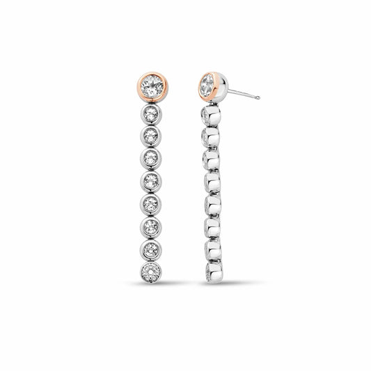 Clogau Celebration Cubic Zirconia Tennis Chain Drop Or Hoop Earrings 3SCLC0799