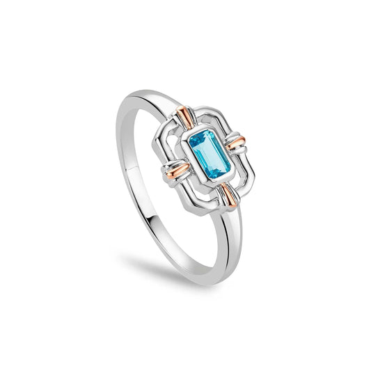 Clogau Enchanted Gateways Swiss Blue Topaz Ring 3SEGW0729-O