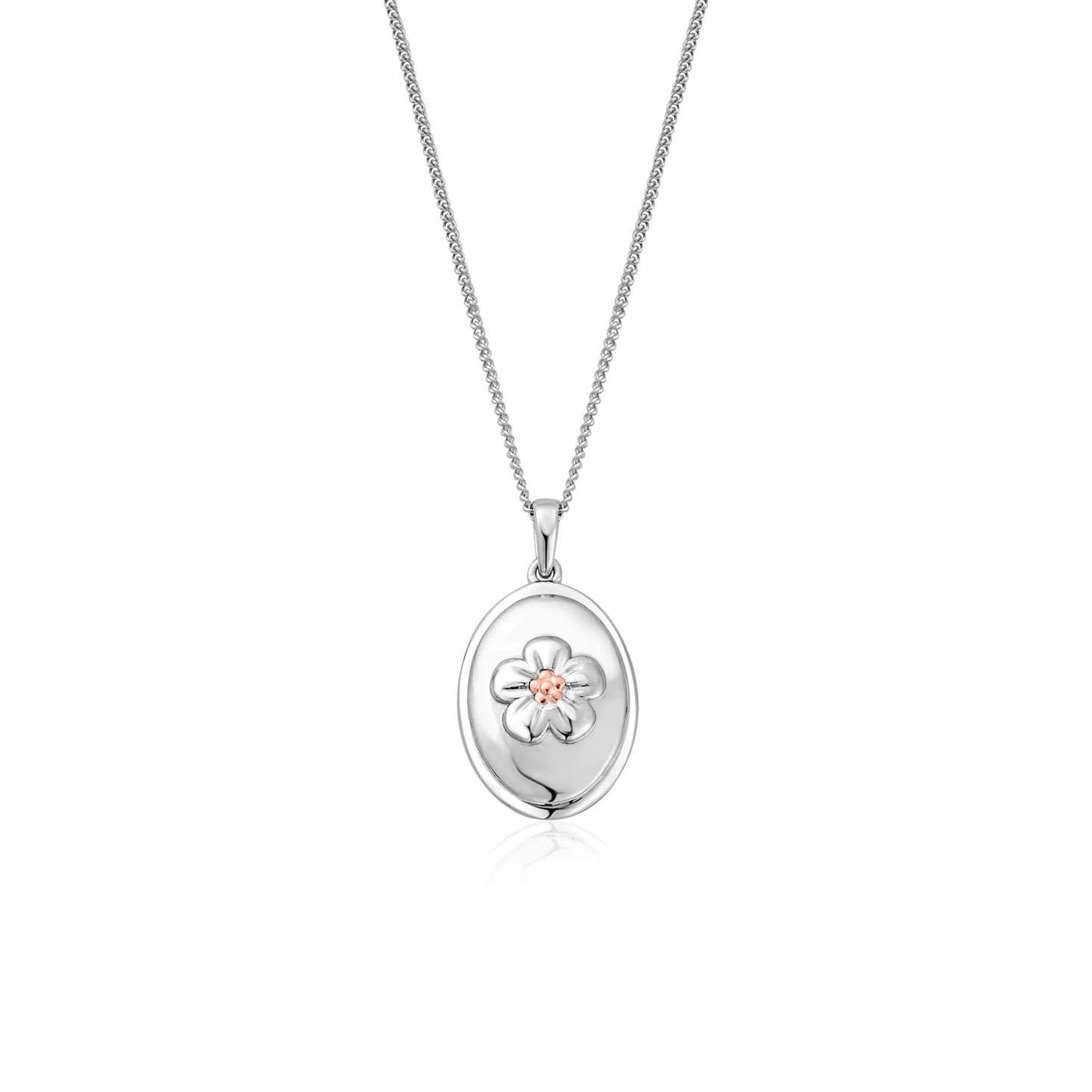 Clogau Forget Me Not Oval Pendant 3SFMN0619