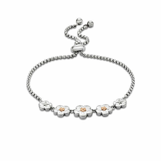 Clogau Sterling Silver Forget Me Not Adjustable Bracelet 3SFMN904