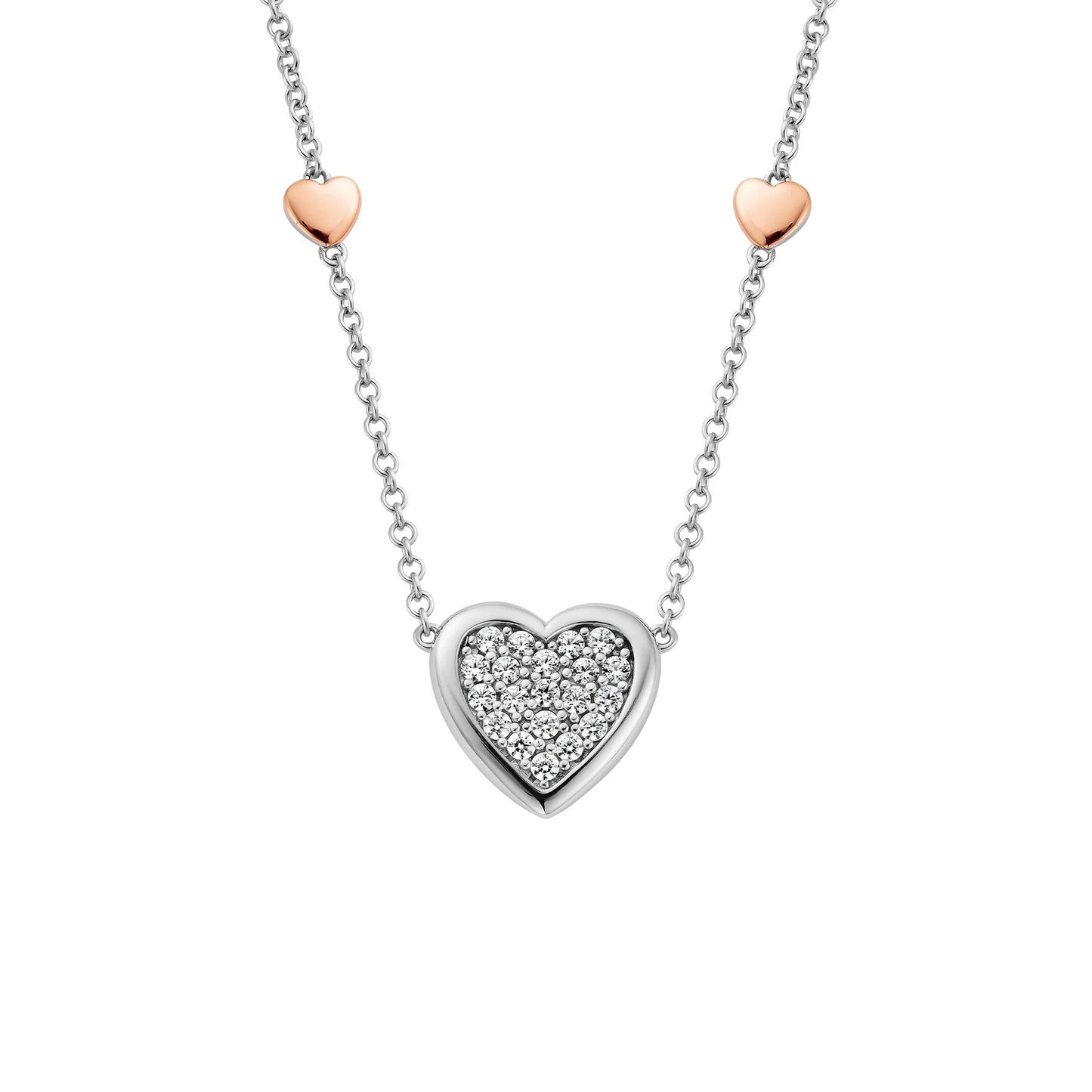 Clogau Forever Yours Sterling Silver Love Heart Necklace with Swarovski® Zirconia Necklace