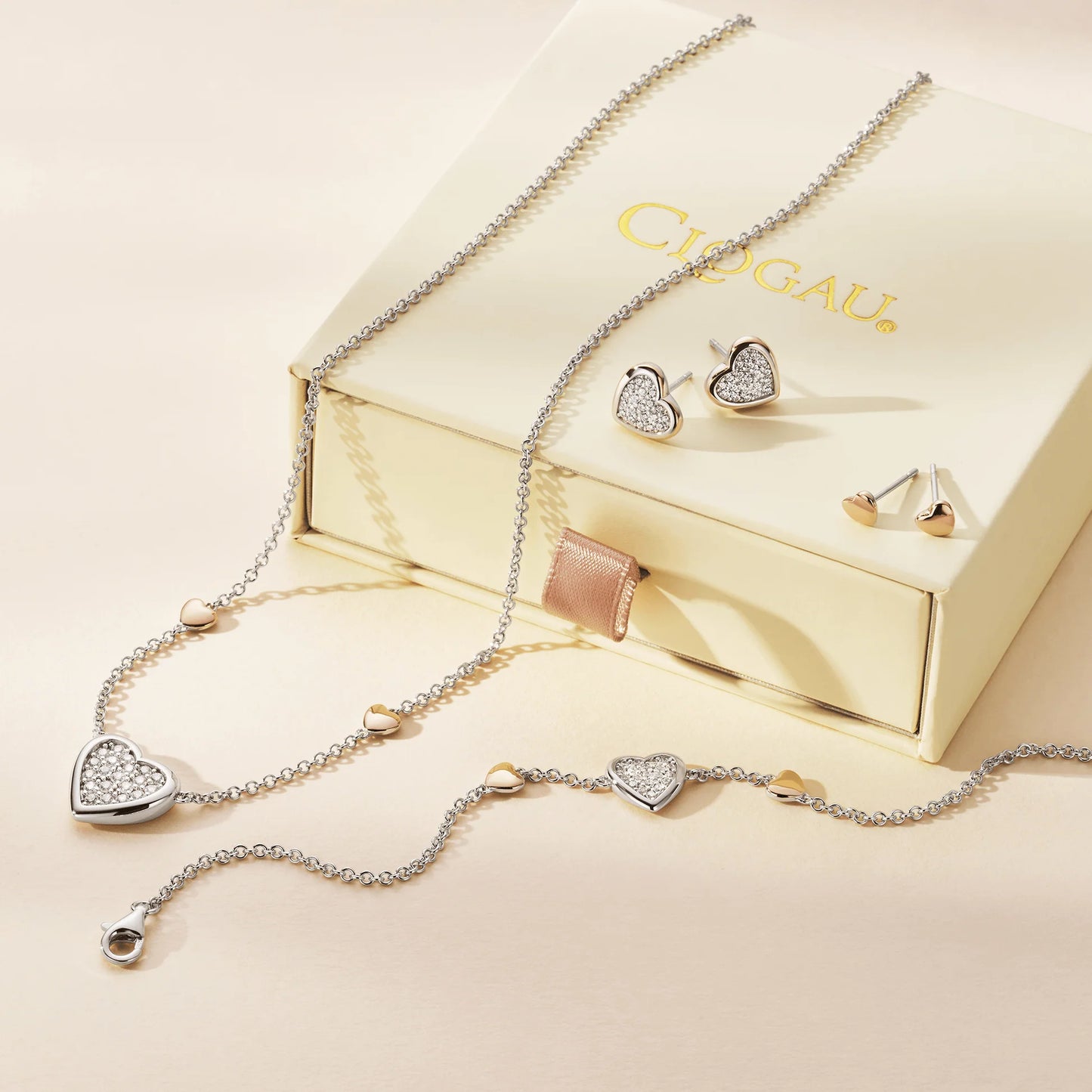 Clogau Forever Yours Sterling Silver Love Heart Earrings with Swarovski® Zirconia