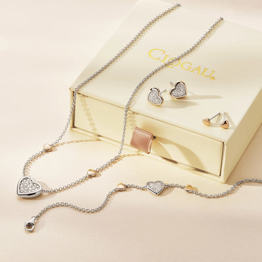 Clogau Forever Yours Sterling Silver Love Heart Earrings with Swarovski® Zirconia