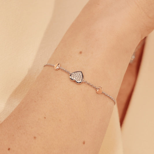 Clogau Forever Yours Sterling Silver Love Heart Bracelet with Swarovski® Zirconia