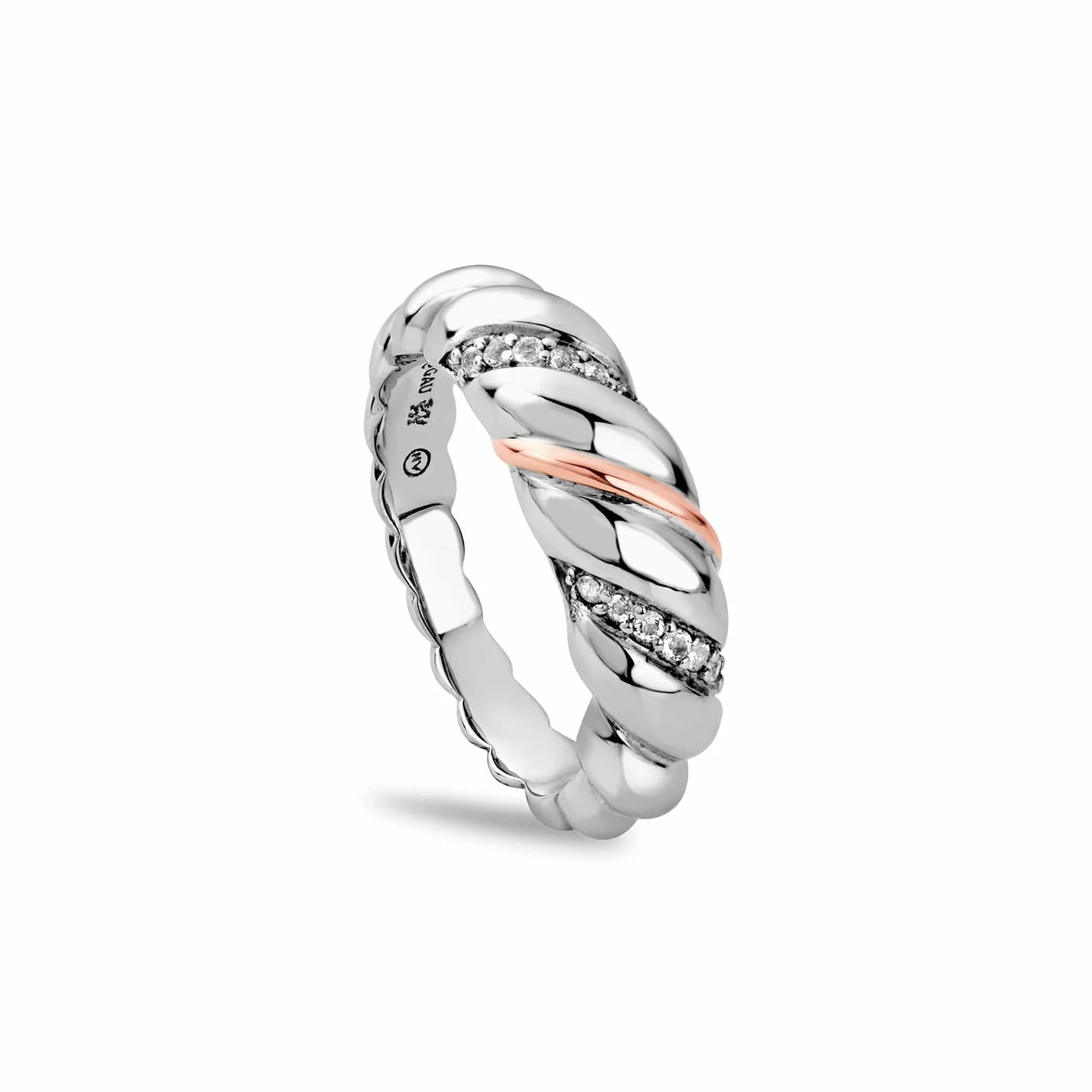 Clogau Sterling Silver Lover's Twist Ring Size N 3SLTW0615