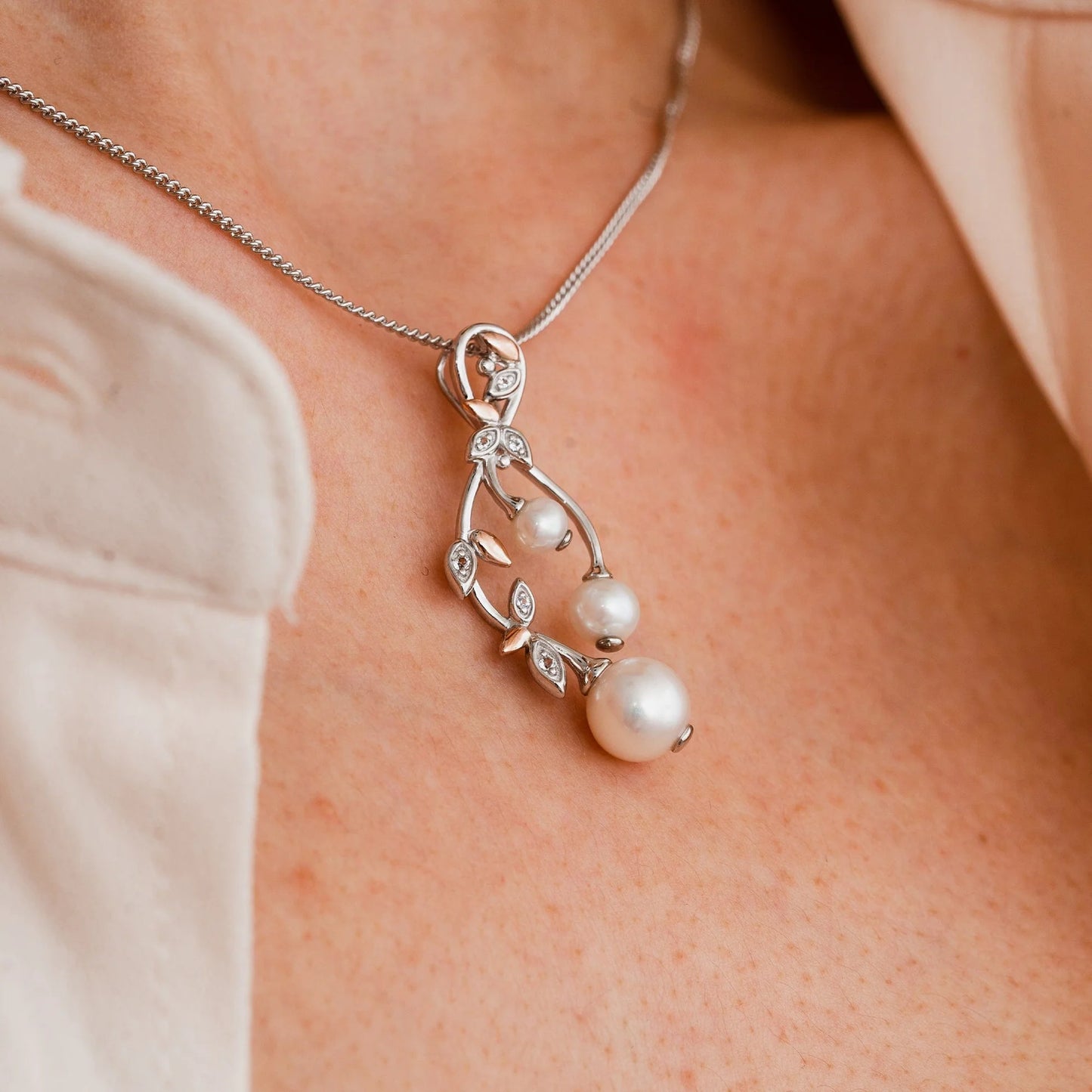 Clogau Lily Of The Valley Pearl Pendant 3SLYV0296