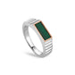 Clogau Reflections of Padarn Silver And Malachite Signet Ring Size Q 3SMCH0755-Q