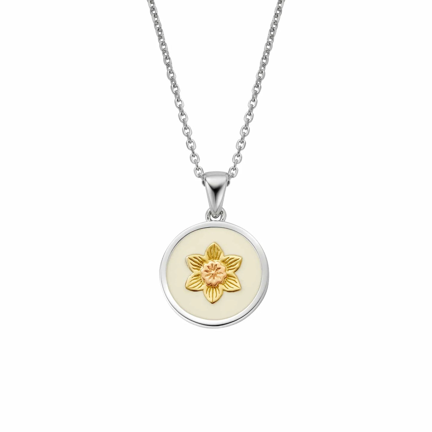 Clogau Natures Wonder Sterling Silver Daffodil Pendant with Enamel 3SNWO1446