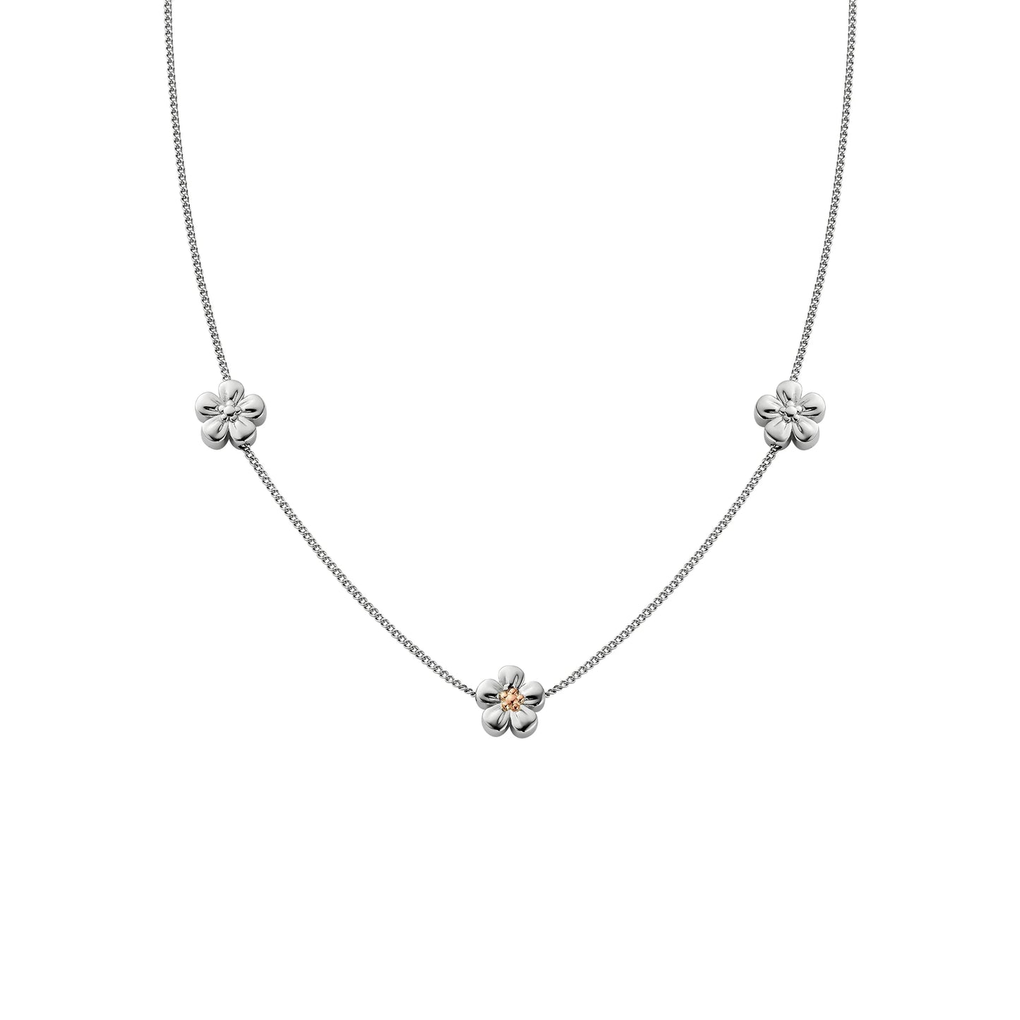 Clogau Nature's Wonder Sterling Silver Forget-Me-Not Adjustable Necklace