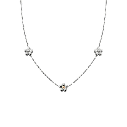 Clogau Nature's Wonder Sterling Silver Forget-Me-Not Adjustable Necklace