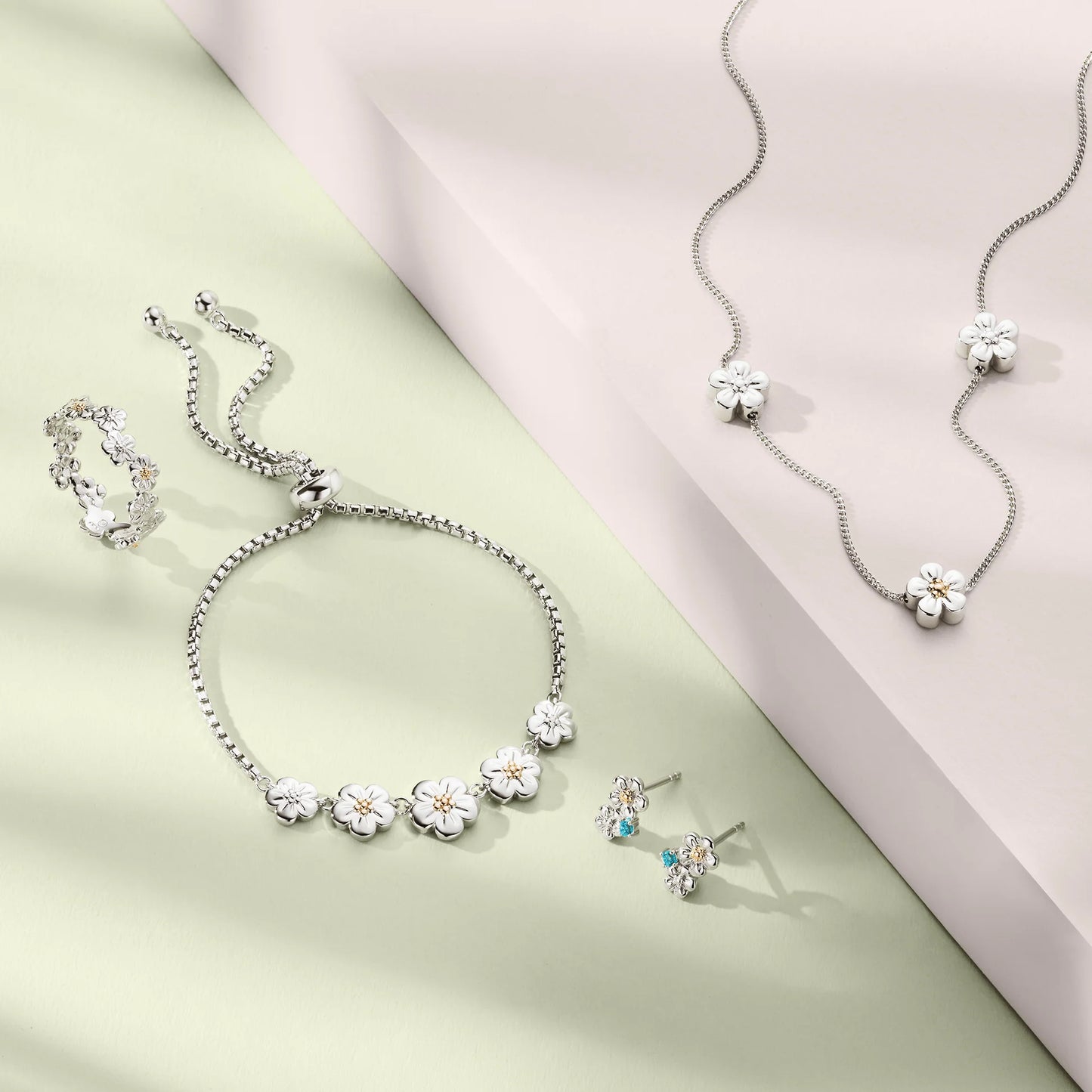 Clogau Nature's Wonder Sterling Silver Forget-Me-Not Cluster Stud Earrings with Swiss Blue Topaz