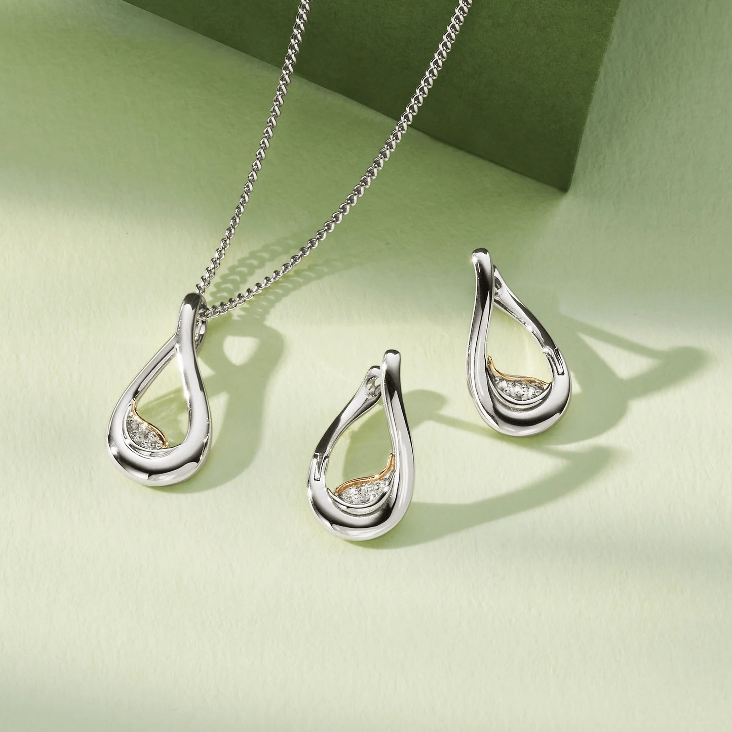 Clogau Past Present Future® Sterling Silver Twist Hoop Earrings with Topaz