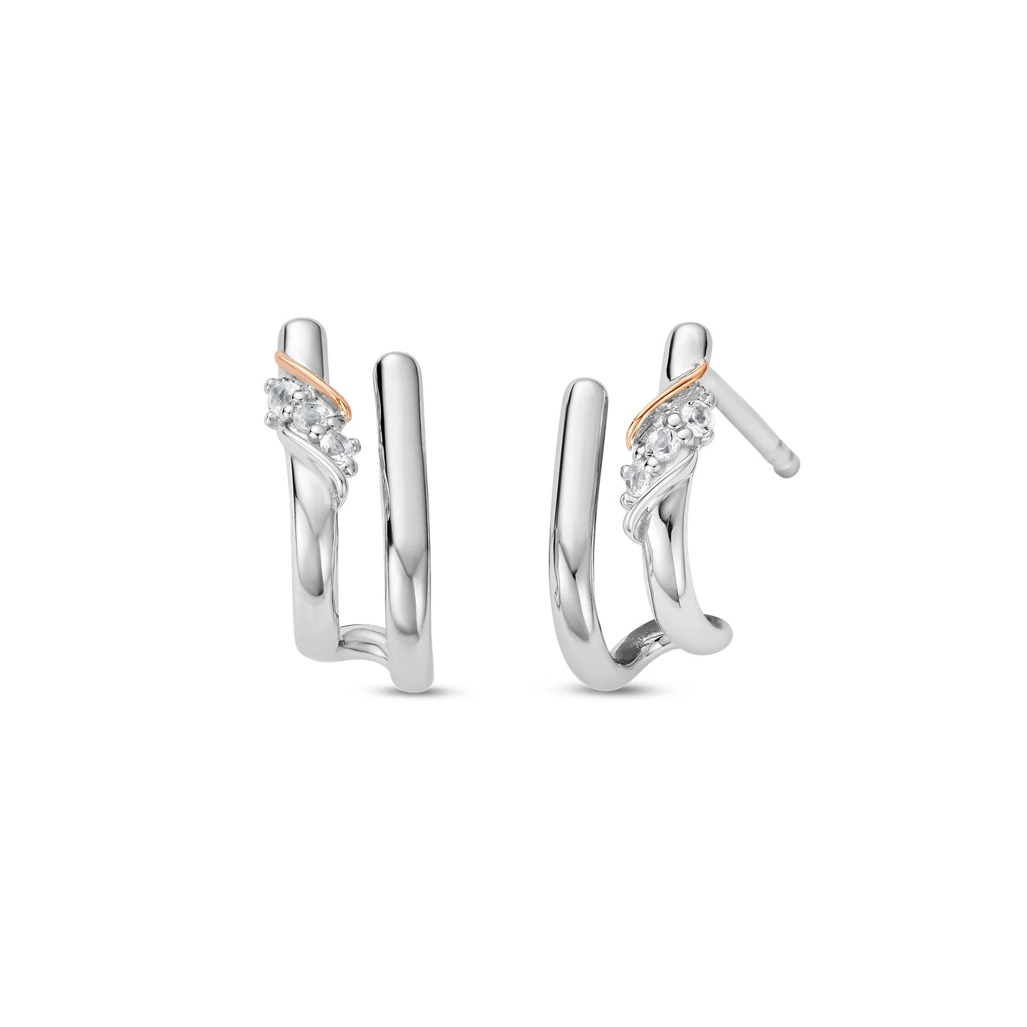 Clogau Past Present Future® Sterling Silver Curve Stud Earrings with Topaz