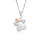 Clogau Paw Prints White Topaz Necklace