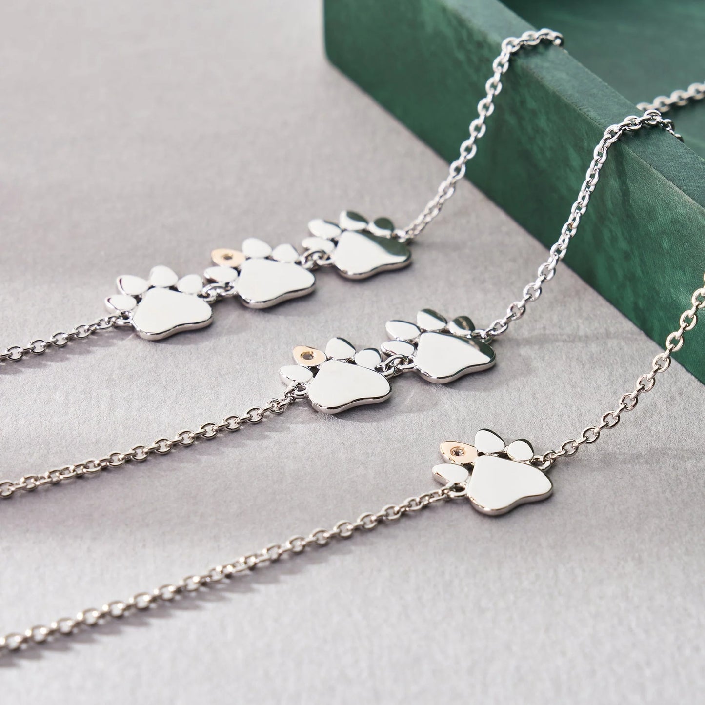 Clogau Sterling Silver Paw Prints On My Heart Double Paw Bracelet 3SPWP0823