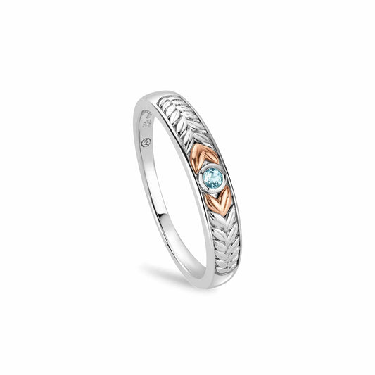 Clogau Lilibet Sky Blue Topaz Slim Channel Ring Size M 3SQNM0725-P