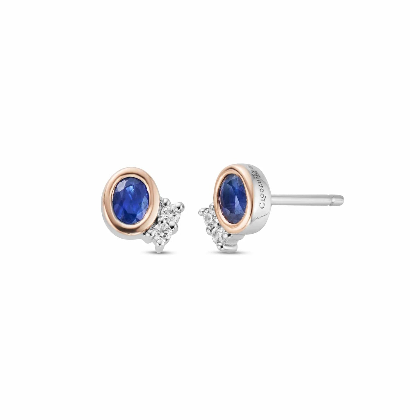 Royal Clogau® Sterling Silver Diana Stud Earrings with Sapphires & Swarovski® Zirconia 3SROY1406