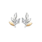 Royal Clogau® Sterling Silver Leaf Stud Earrings with Topaz