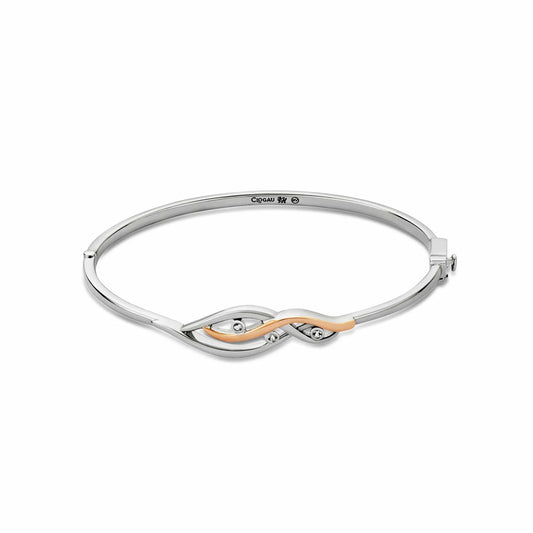 Clogau Natures Wonder Sterling Silver White Topaz Bangle 3SSWF883