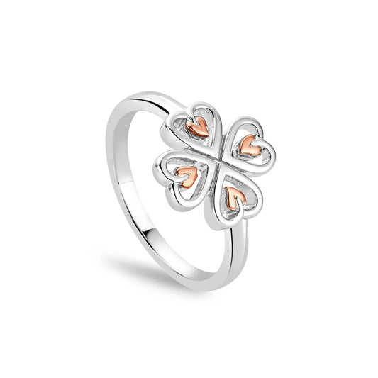 Clogau Tree Of Life Heart Clover Ring Size M 3STOL0738-M