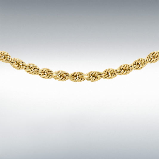 9ct Yellow Gold Hollow Rope Chain 18"