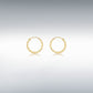 9ct Yellow Gold 1mm Tube 10mm Diamond Cut Hoop Earrings